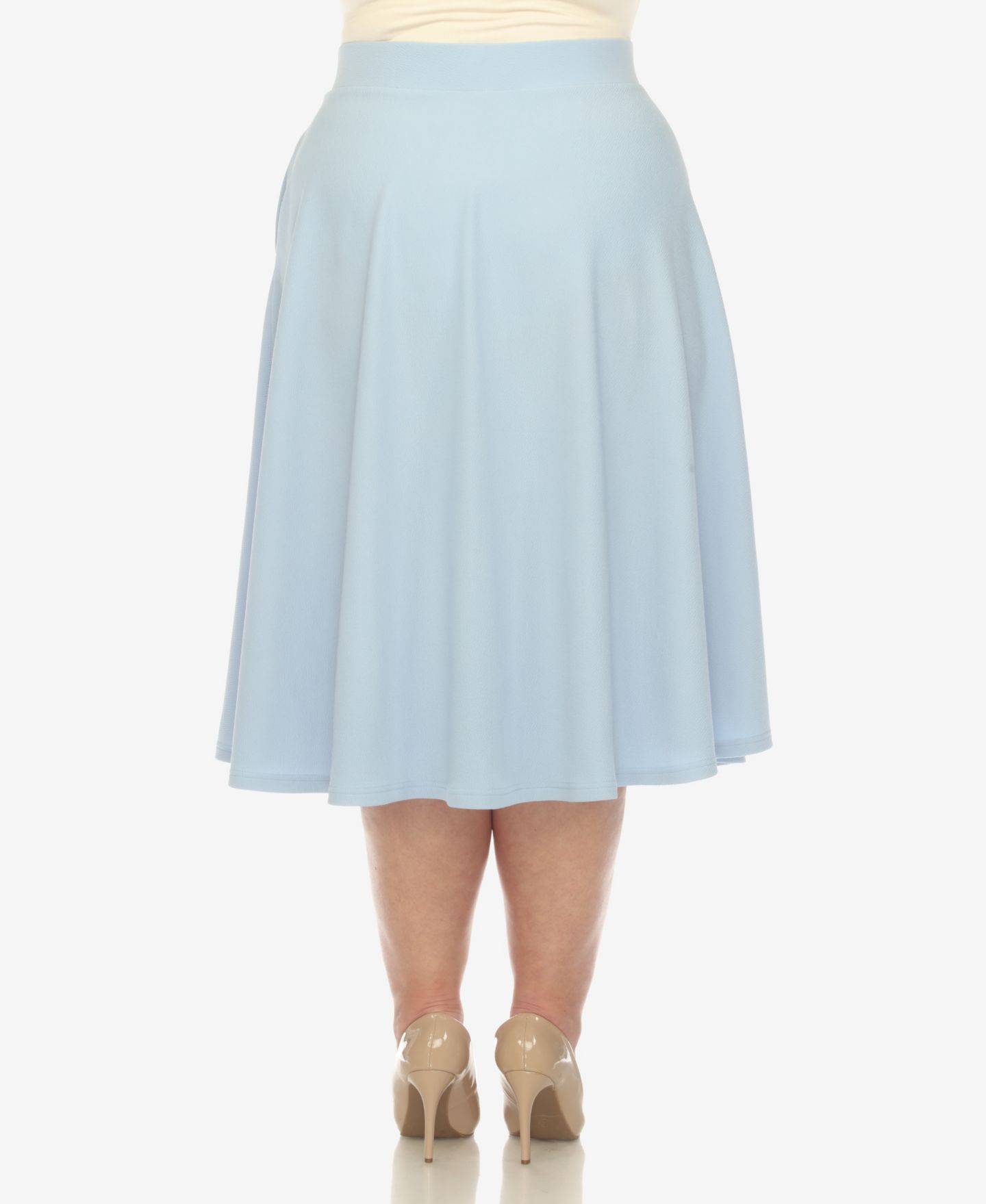 Женская юбка White Mark Plus Size Flared Midi, цвет: Синий — фото 3