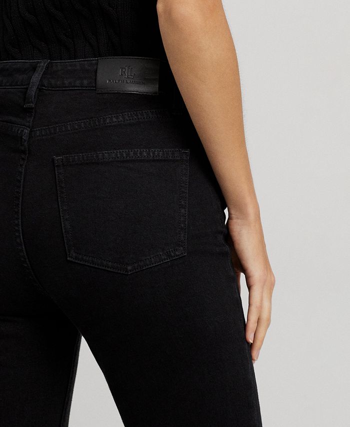 LAUREN Ralph Lauren Coated High-Rise Skinny Ankle Jeans Black Size 10 28 main image 1