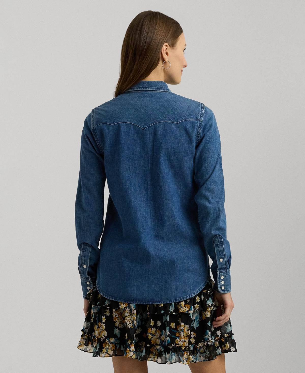 Lauren Ralph Lauren Women's Cotton Denim Embroidered Shirt