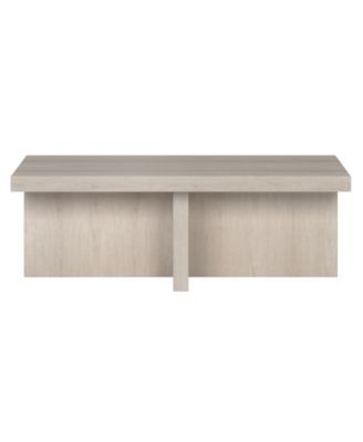 Elna 44" Wide Rectangular Coffee Table in Alder White