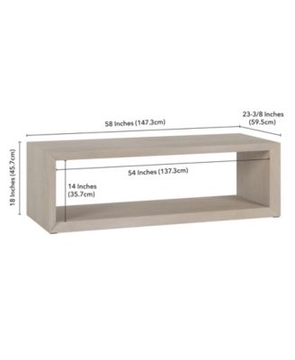 Osmond 58" Wide Rectangular Coffee Table in Alder White