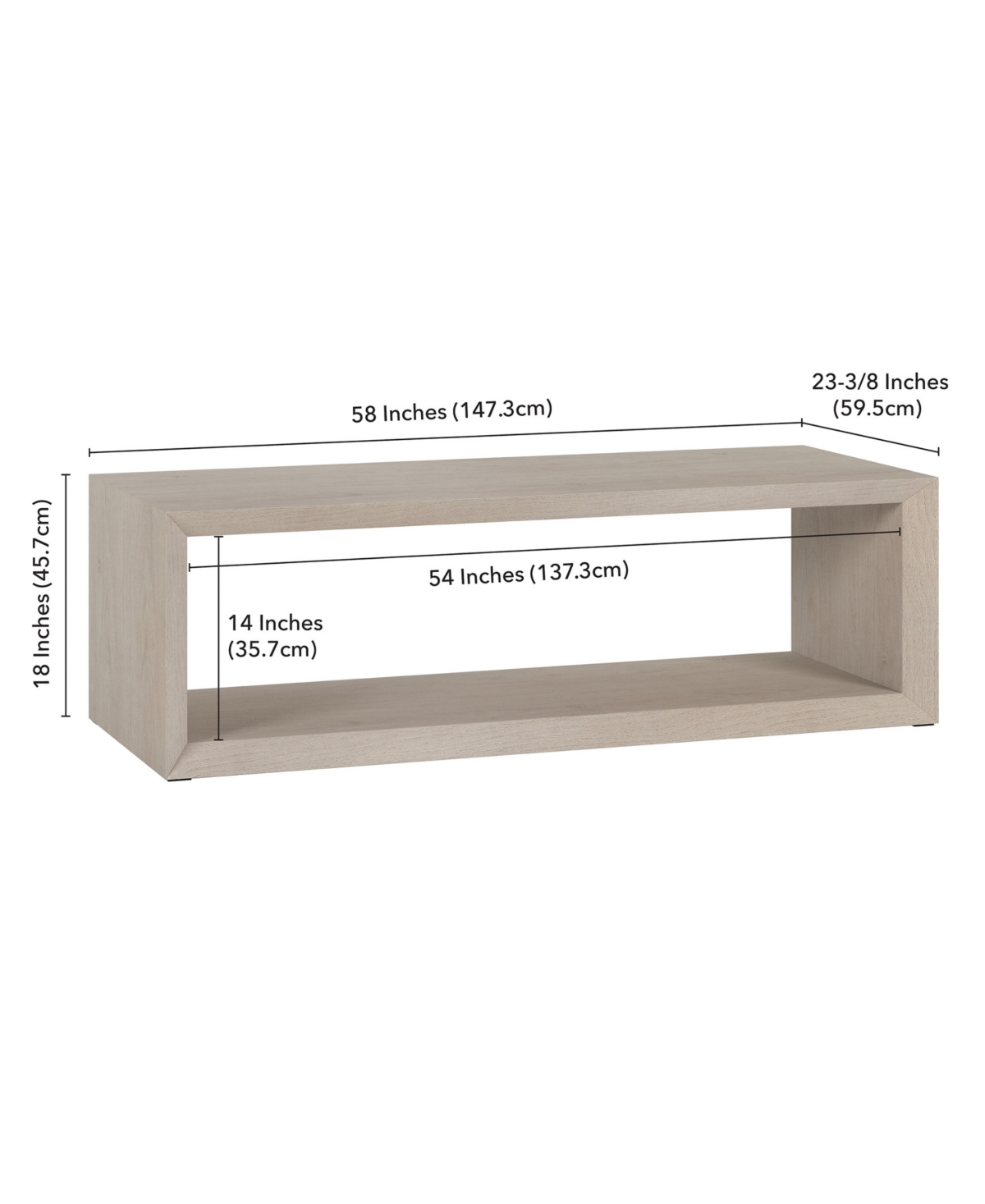 Hudson & Canal Osmond 58" Wide Rectangular Coffee Table In Alder White In Alder White