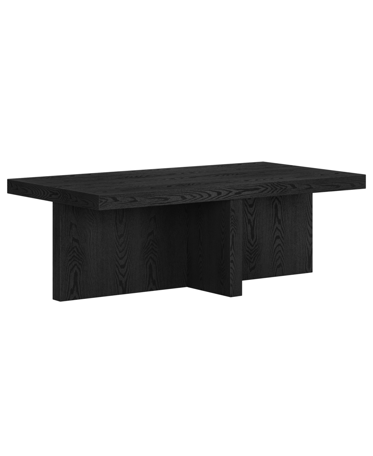 Hudson & Canal Elna 44" Wide Rectangular Coffee Table In Black Grain In Black Grain