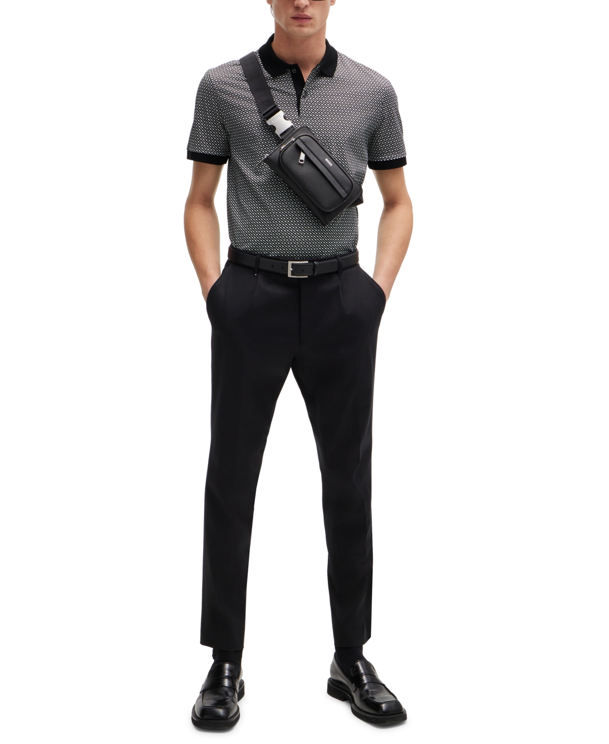 Boss by Hugo Boss Men's Two-Tone Monogram Polo Shirt