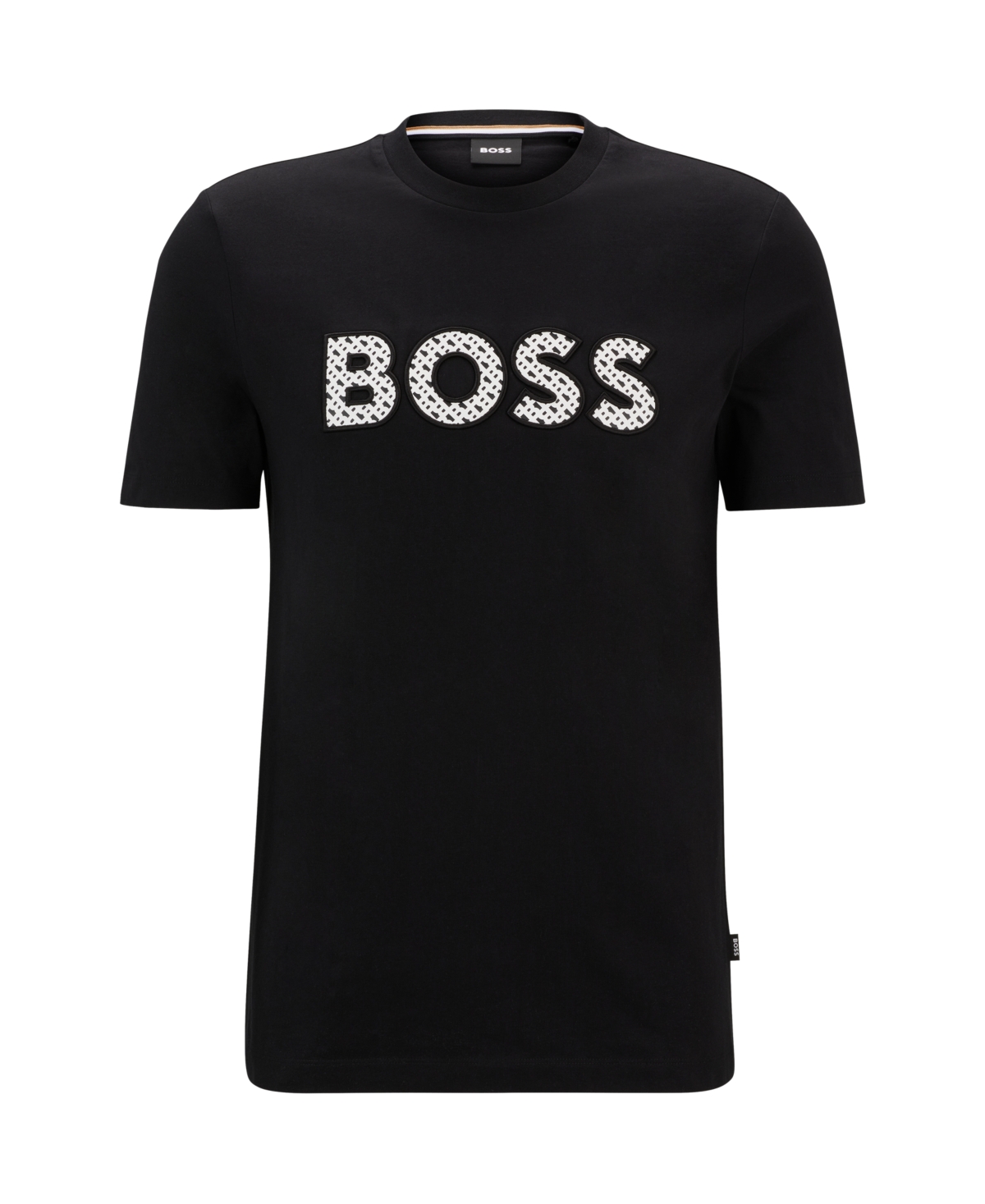 Hugo Boss Boss Tiburt 354 Logo Print T Shirt In Black