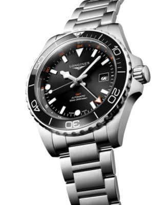 Men's Swiss Automatic Hydroconquest GMT Stainless Steel Bracelet Watch 43mm