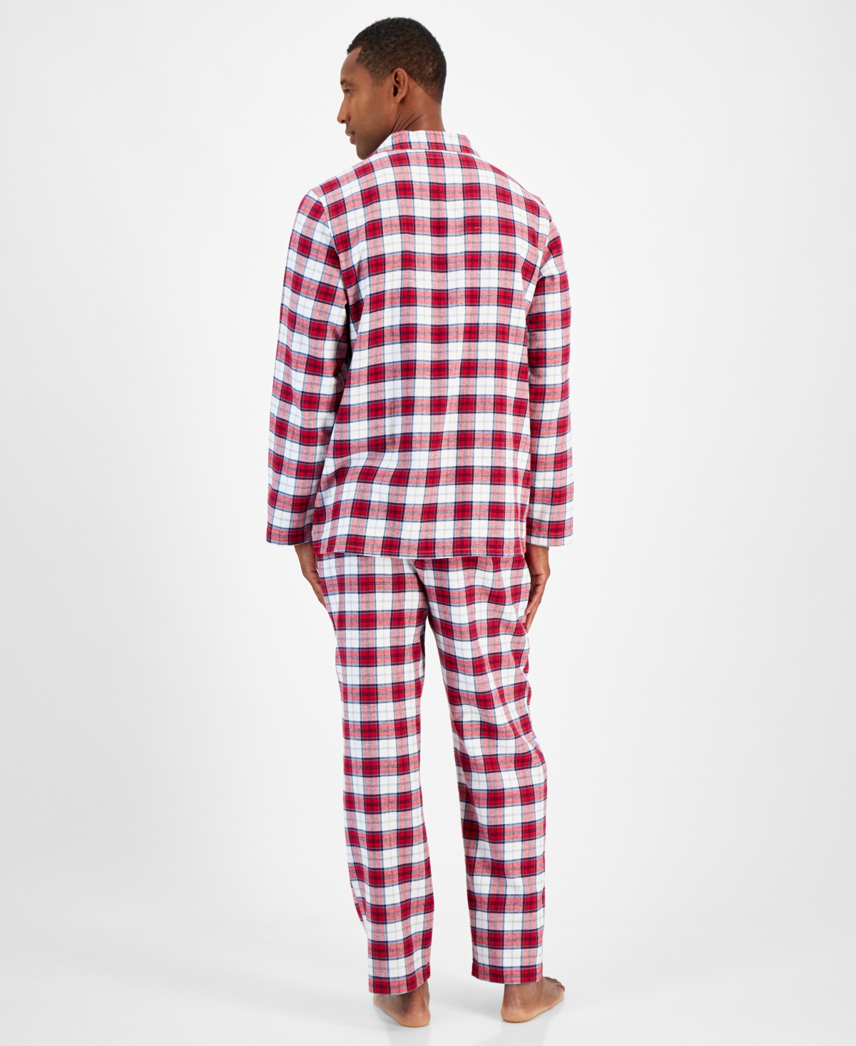 Club Room Men's 2-Pc. Sato Plaid Flannel Pajama Set, Created for Macy's - Red
