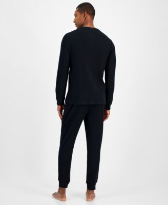 Men's Waffle Long-Sleeve T-Shirt & Pajama Pant Set, Created for Macys