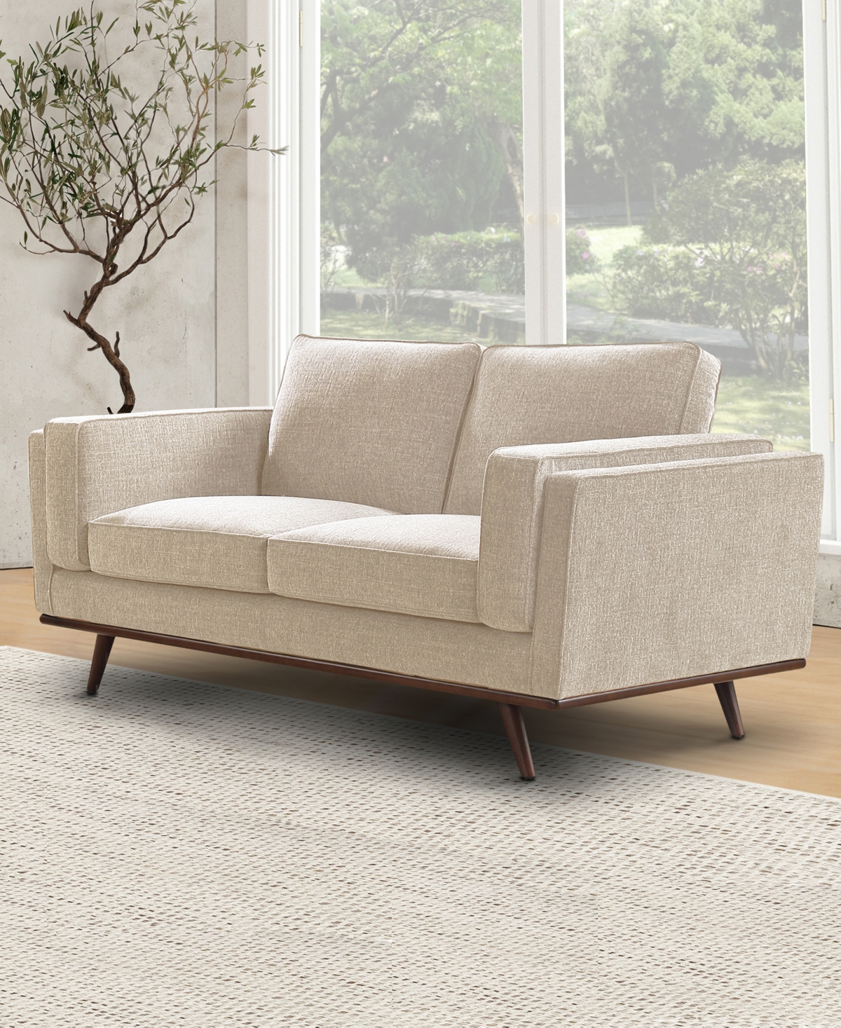 ABBYSON LIVING VENICE 67.5" MODERN FABRIC LOVESEAT 