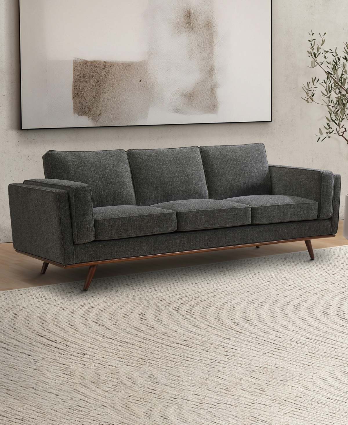 ABBYSON LIVING VENICE 91" MODERN FABRIC SOFA 
