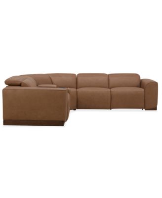 Lovro 5-Pc. Leather Sectional with 2 Power Motion Chairs & 1 Console, Created for Macy's