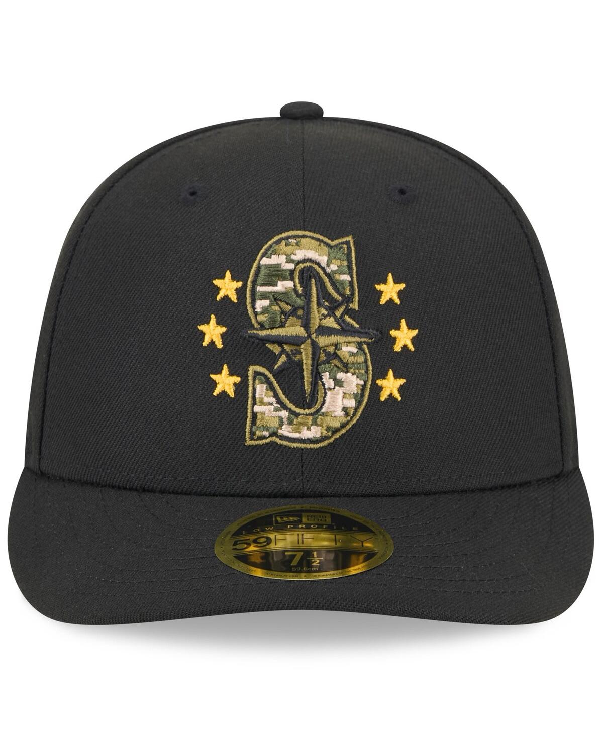 New Era Men'sSeattle Mariners 2024 Armed Forces Day Low Profile 59FIFTY Fitted Hat - Black
