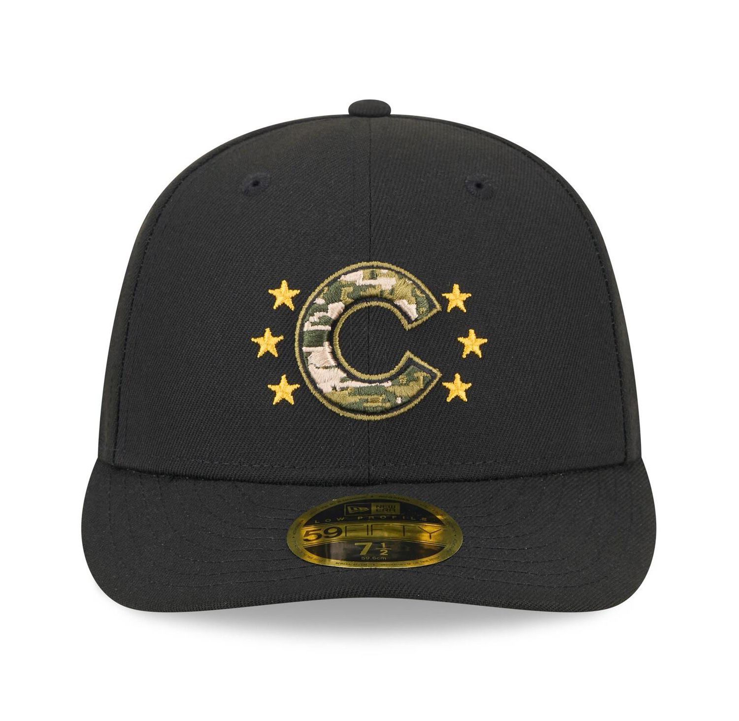 Men's Black Chicago Cubs 2024 Armed Forces Day Low Profile 59FIFTY Fitted Hat