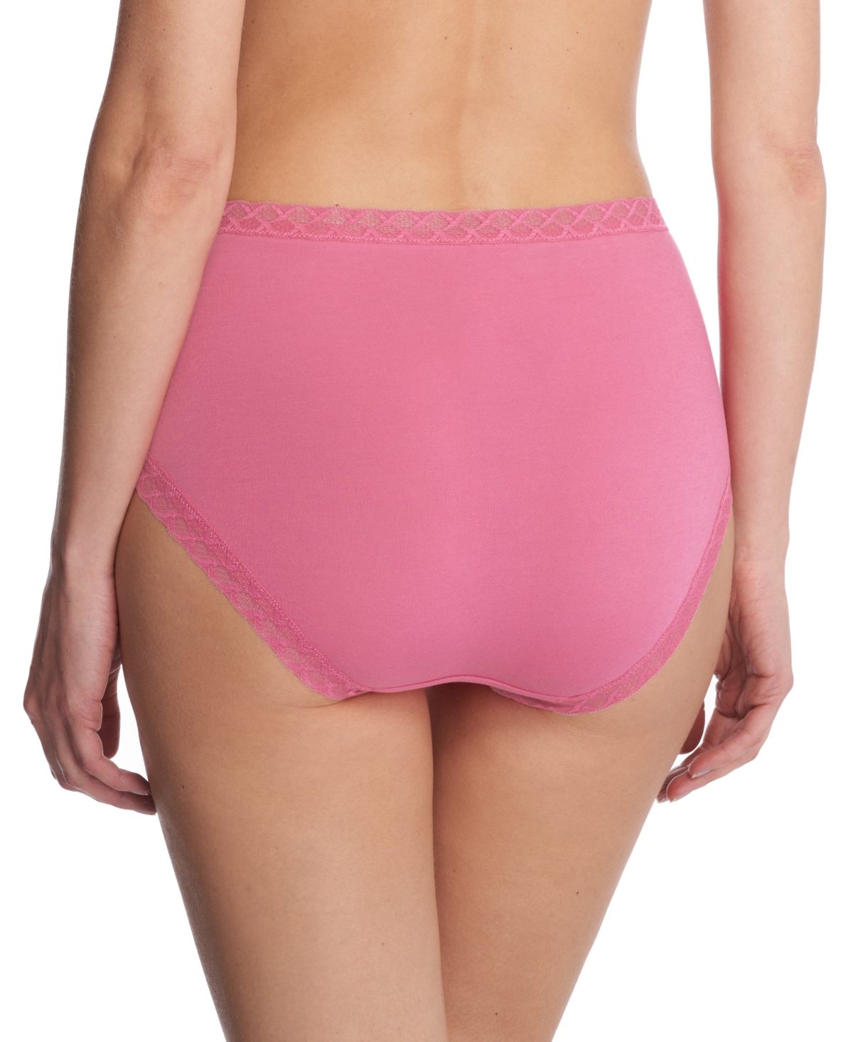 Natori Bliss Lace-Trim High Rise Cotton Brief