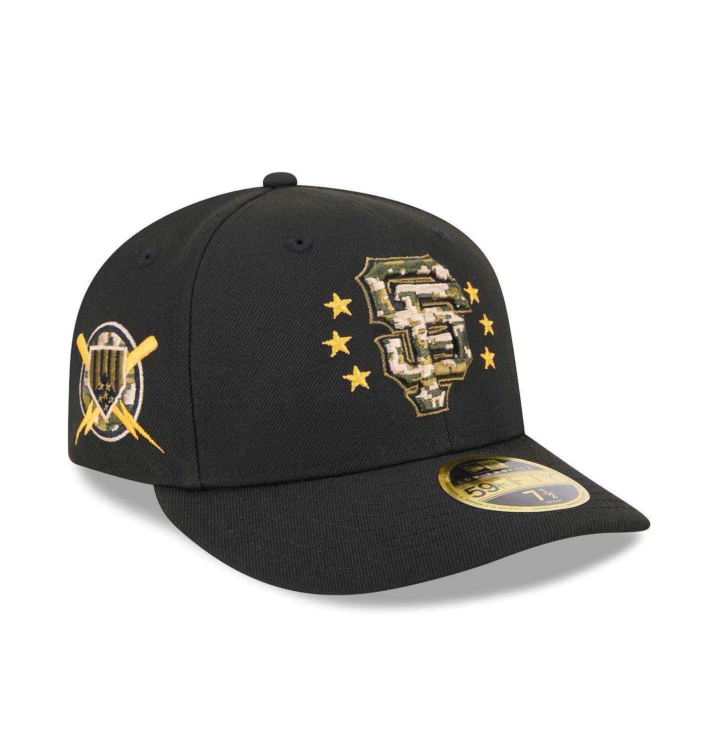 Мужская кепка New Era Black San Francisco Giants 2024 Armed Forces Day Low Profile 59FIFTY Fitted Hat — фото 1