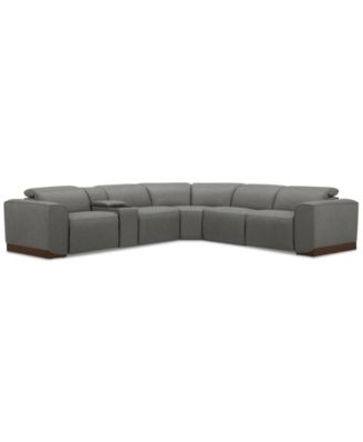 Lovro 6-Pc. Leather Sectional with 2 Power Motion Chairs & 1 Console