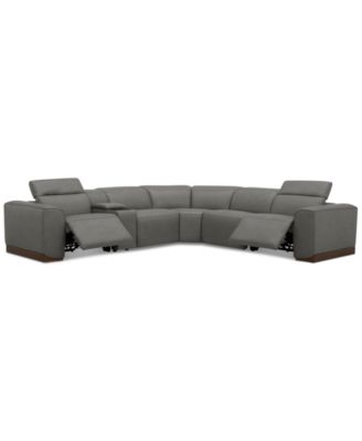 Lovro 6-Pc. Leather Sectional with 2 Power Motion Chairs & 1 Console