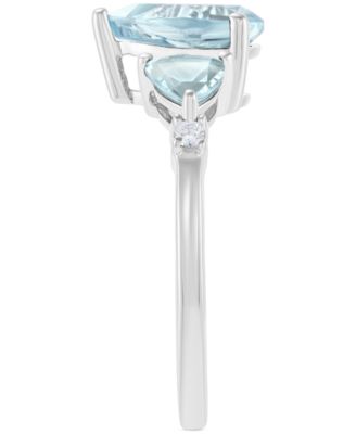 Aquamarine (1-7/8 ct. t.w.) & Diamond (1/20 ct. t.w.) Ring in 14k White Gold
