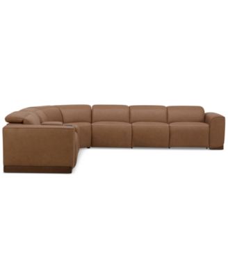 Lovro 7-Pc. Leather Sectional with 3 Power Motion Chairs & 1 Console, Created for Macy's
