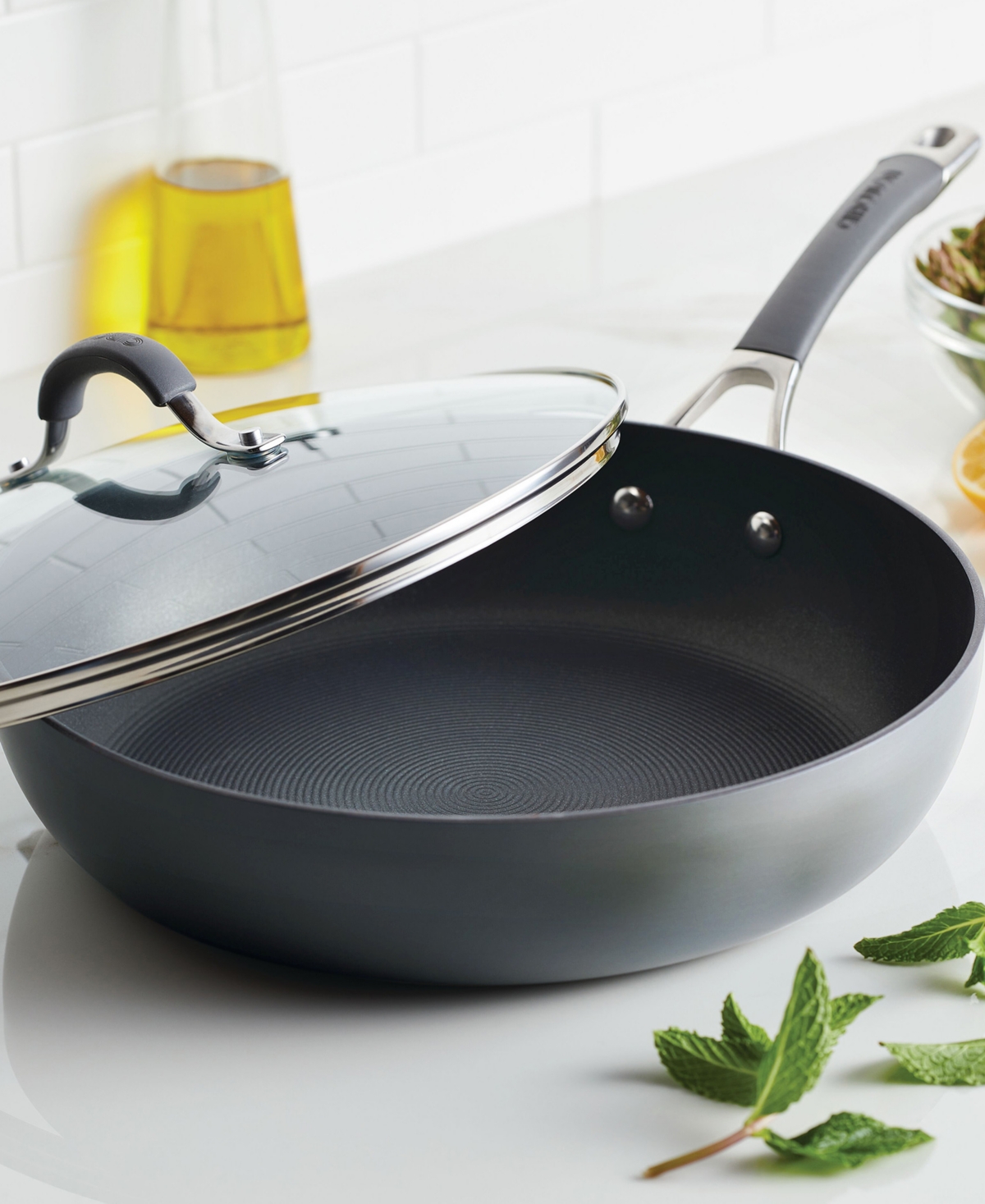 Circulon Elementum Hard-Anodized Aluminum 12" Frying Pan with Lid