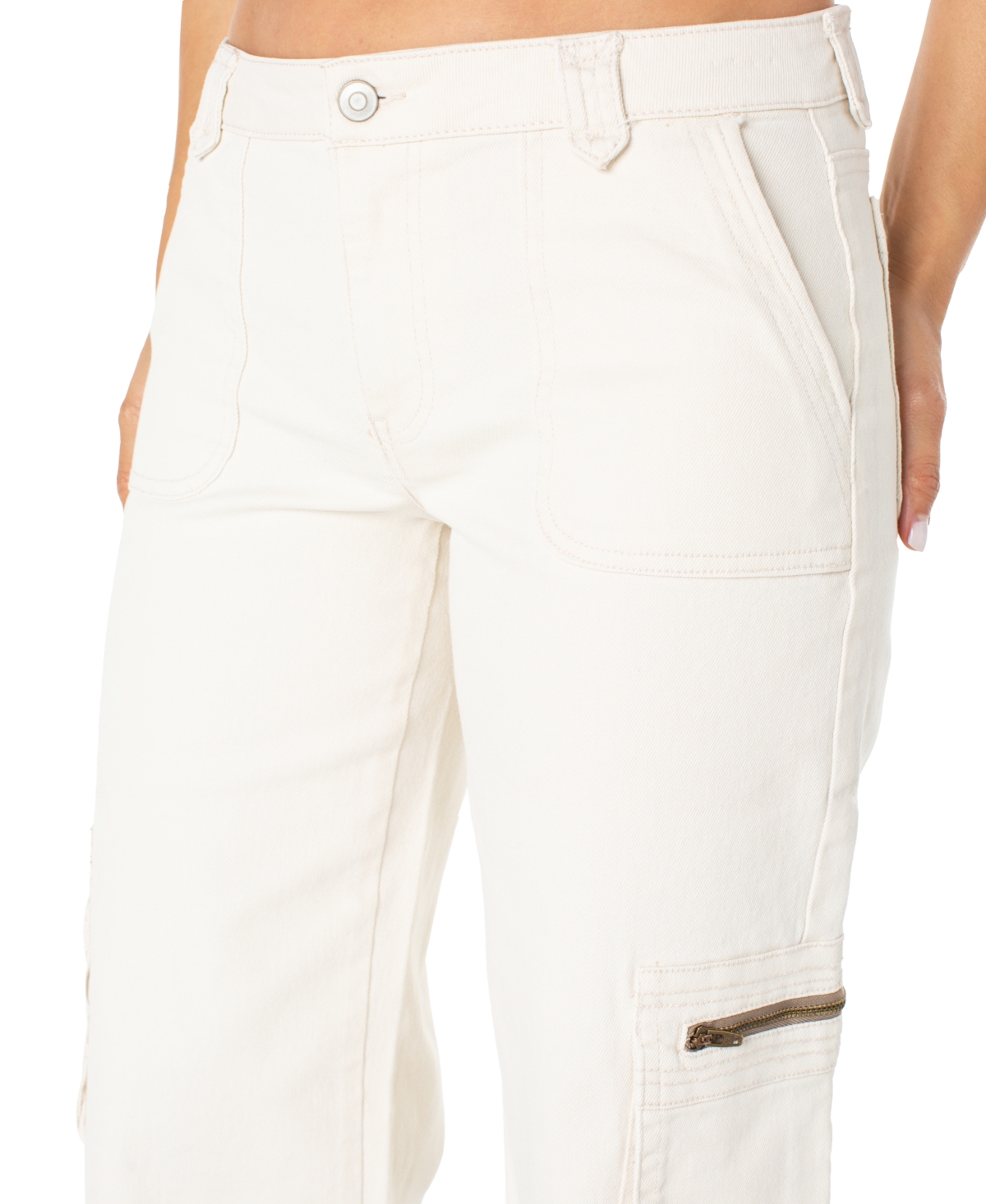Celebrity Pink Juniors' Wide-Leg Zippered Cargo Jeans