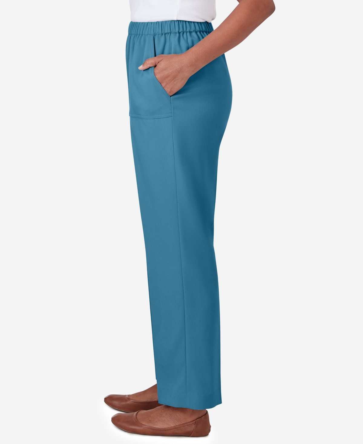 Shop Alfred Dunner Petite Sedona Sky Sedona Pull On Balanced Straight Leg Pant, Petite & Petite Short In Clay