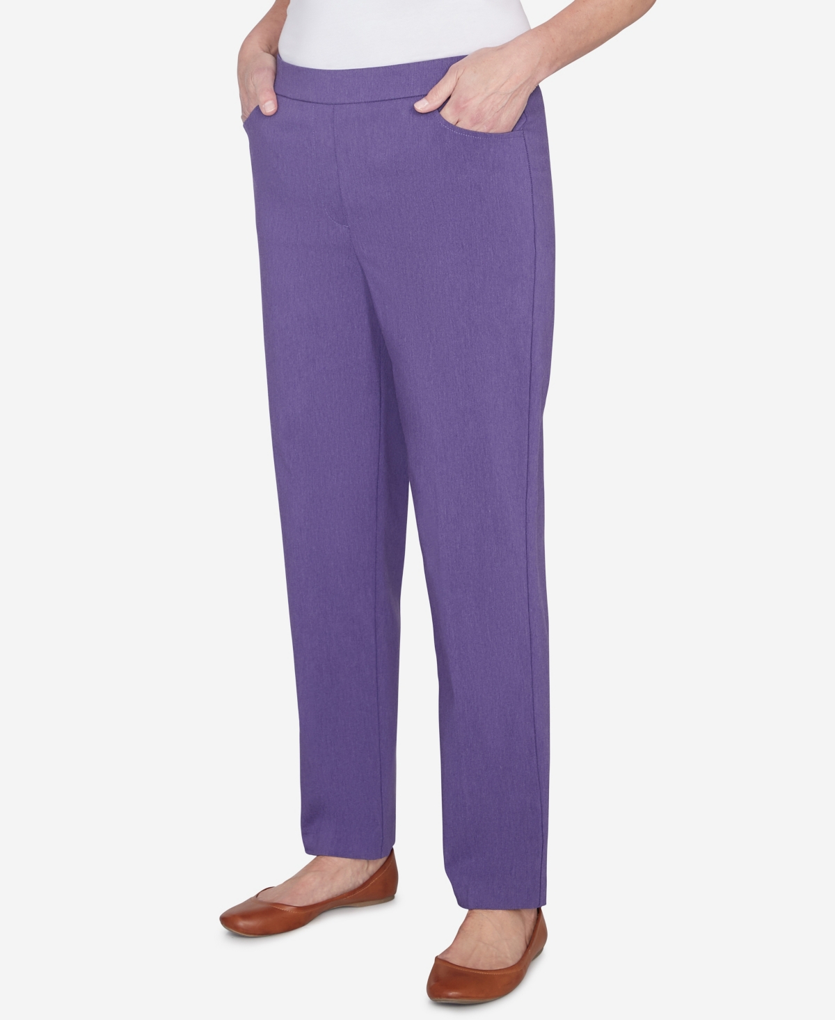 Shop Alfred Dunner Petite Charm School Pull On Classic Charmed Pant, Petite & Petite Short In Iris