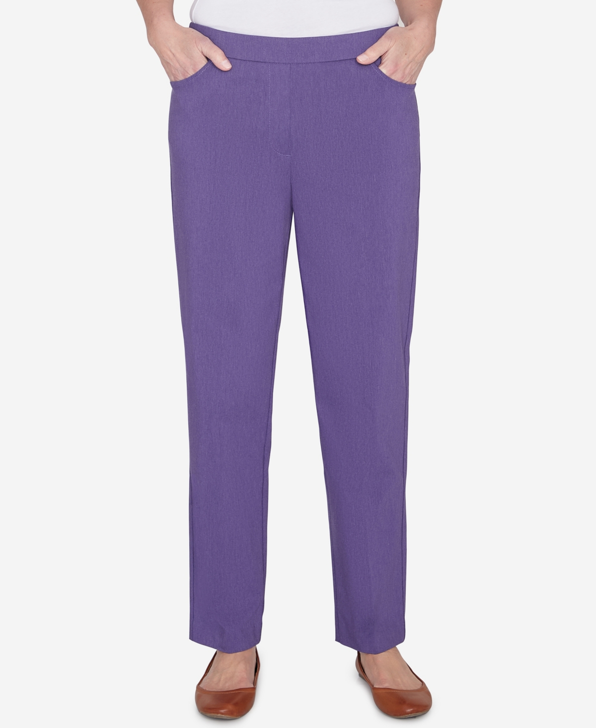 Shop Alfred Dunner Petite Charm School Pull On Classic Charmed Pant, Petite & Petite Short In Iris