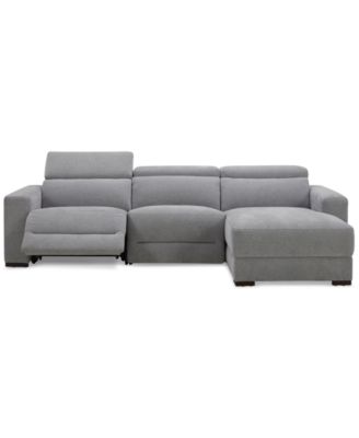 Macy's Nevio Fabric Power Headrest Sectional Collection Created For Macys In Midnight