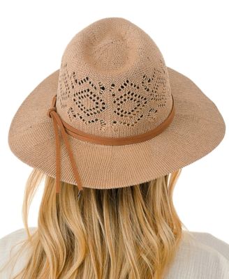 Women's Packable Panama Hat with Suede Trim