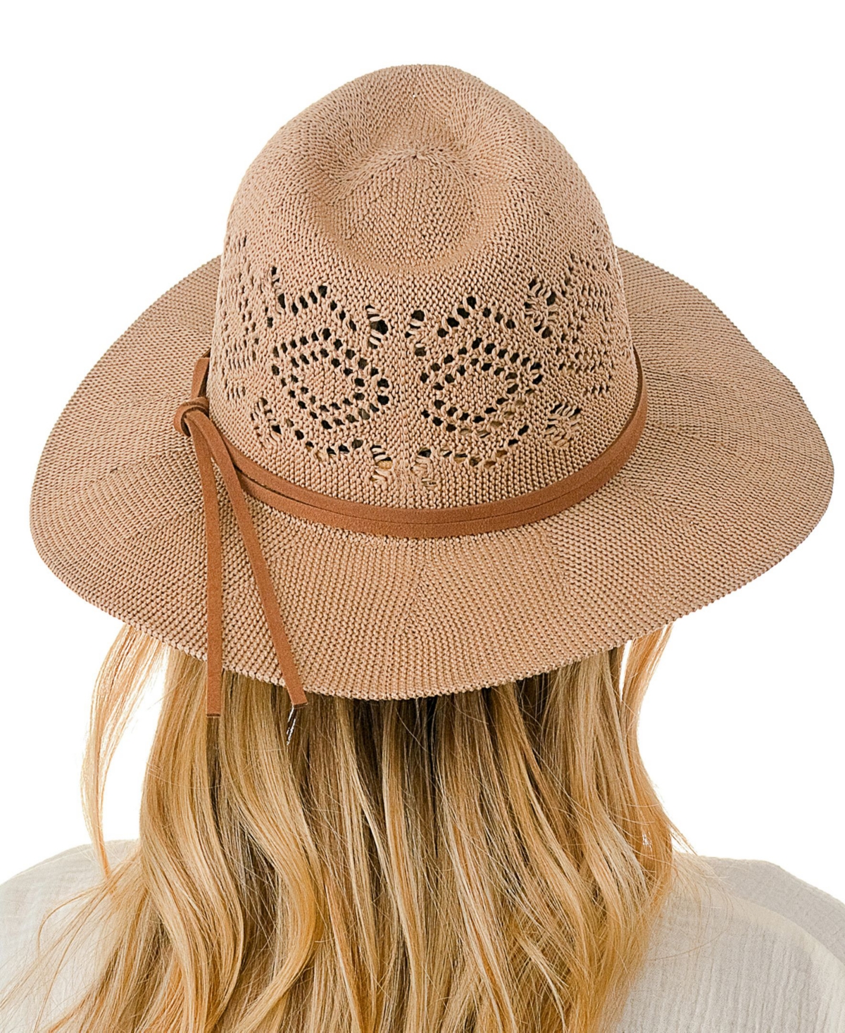 Shop Marcus Adler Women's Packabable Panama Hat With Suede Trim In Dark Tan