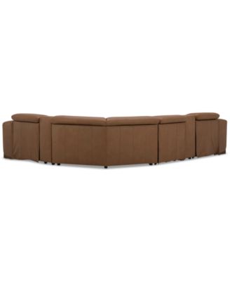 Lovro 6-Pc. Leather Sectional with 2 Power Motion Chairs & 2 Consoles, Created for Macy's