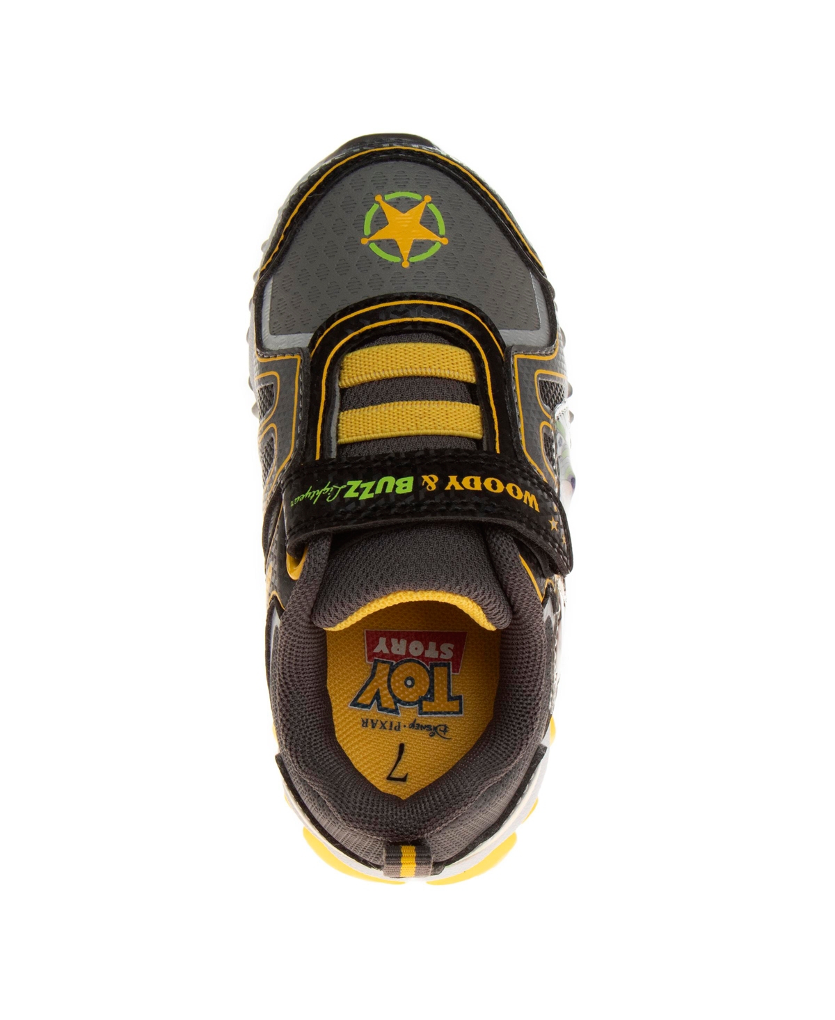 Disney Pixar Toddler Boys Toy Story Hook And Loop Sneakers In Black,yellow