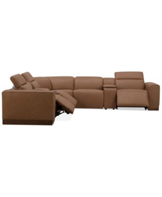 Lovro 7-Pc. Leather Sectional with 3 Power Motion Chairs & 2 Consoles, Created for Macy's