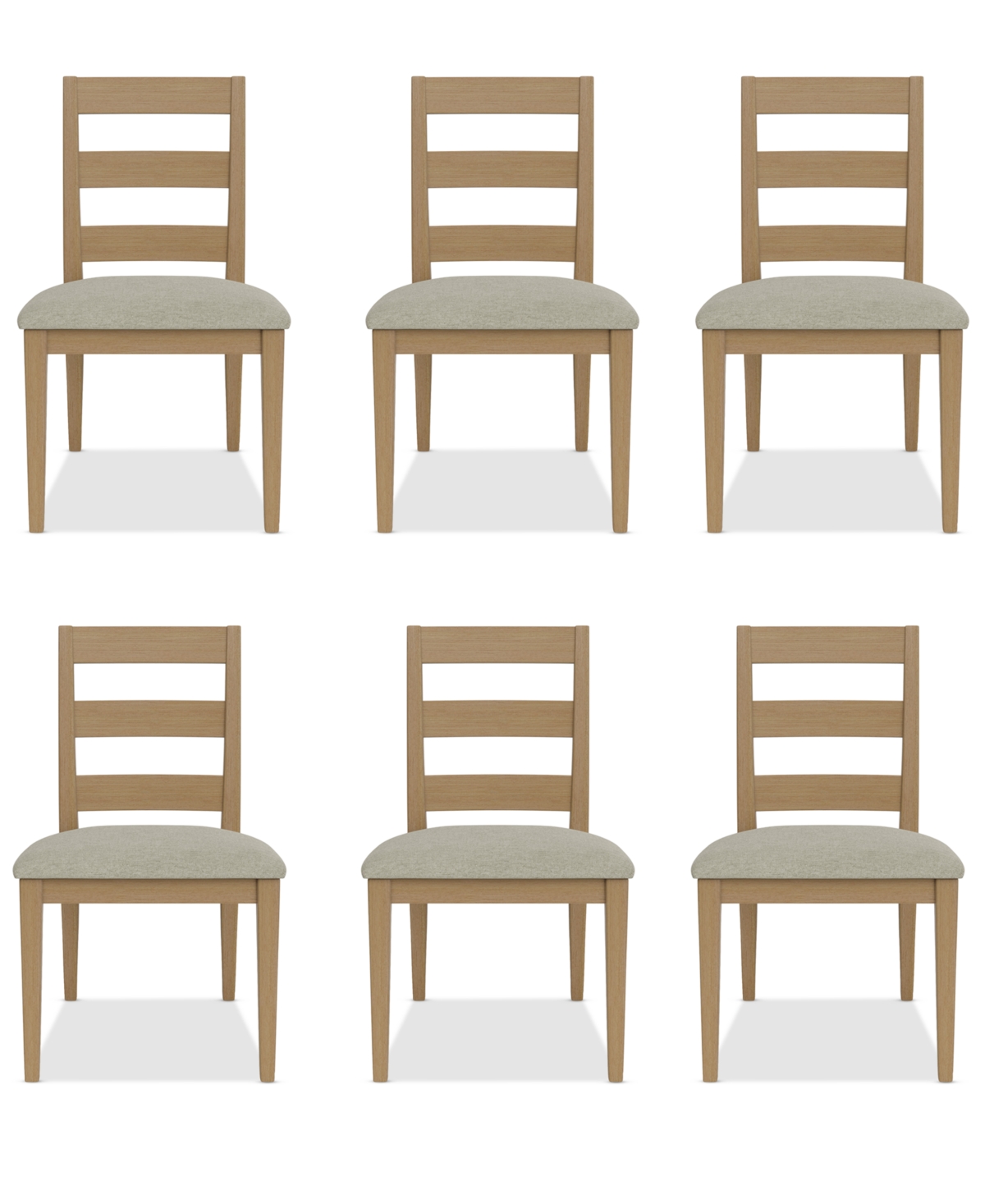 MACY'S DAVIE 6 PC. LADDER SIDE CHAIR SET 