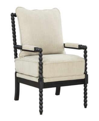 Office Star Eliza Brown Spindle Chair with Linen Fabric