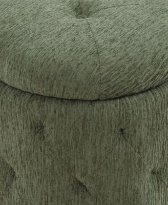 Office Star Erindale Round Storage Ottoman in Pine Fabric