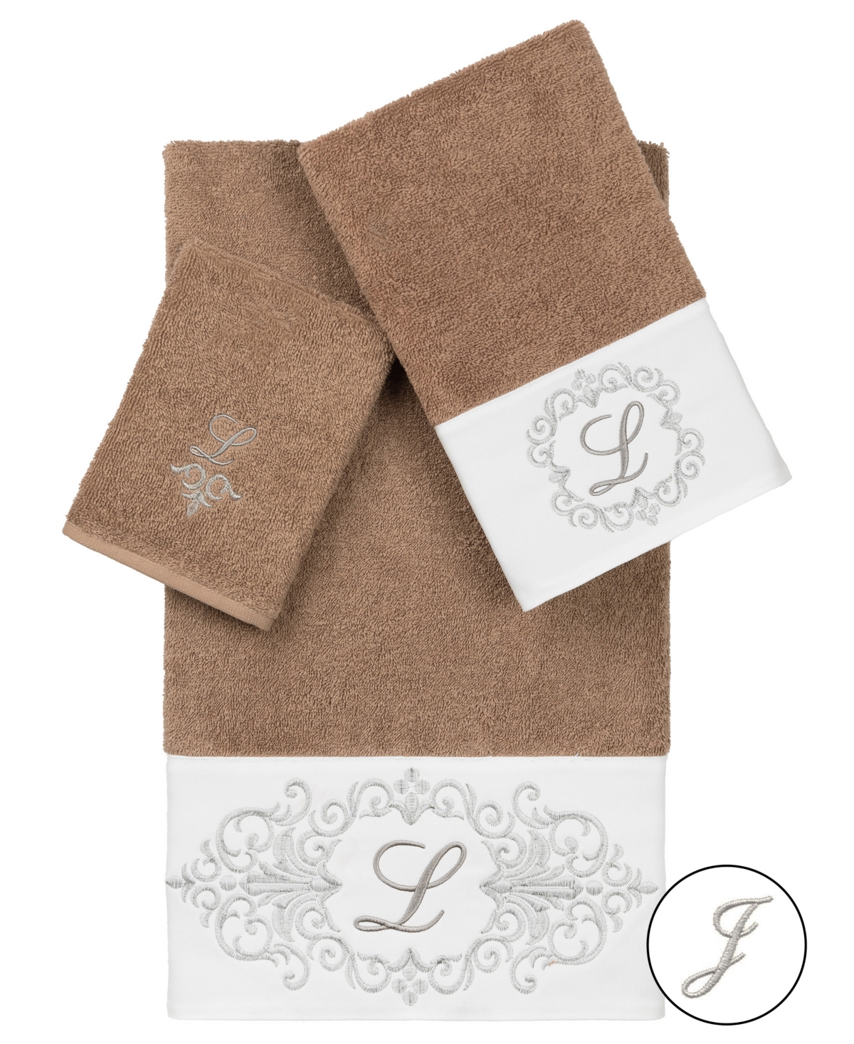 Linum Home 100% Turkish Cotton Monica 3-pc. Embellished Towel Set