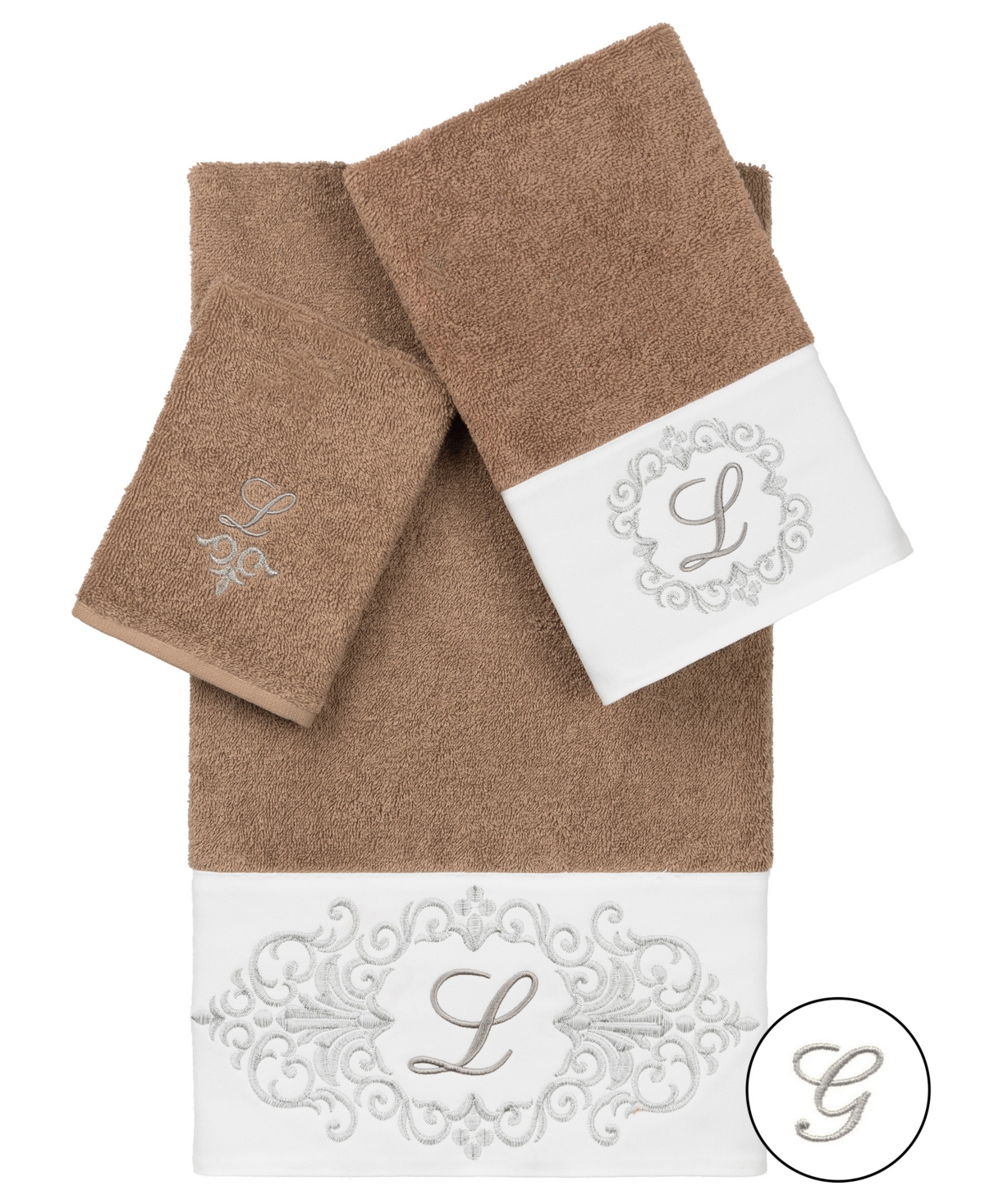 Linum Home 100% Turkish Cotton Monica 3-pc. Embellished Towel Set