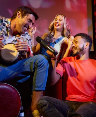 Portable, Handheld Bluetooth Karaoke Microphone and Speaker with Synchronized Lights and 22 Professional Vocal Effects