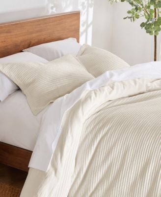 Cloud Waffle Textured 3-Pc. Duvet Cover Set, Full/Queen