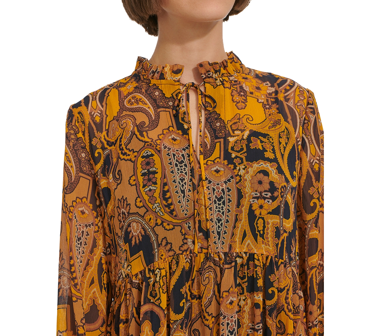 Tommy hilfiger printed chiffon tier maxi dress on sale