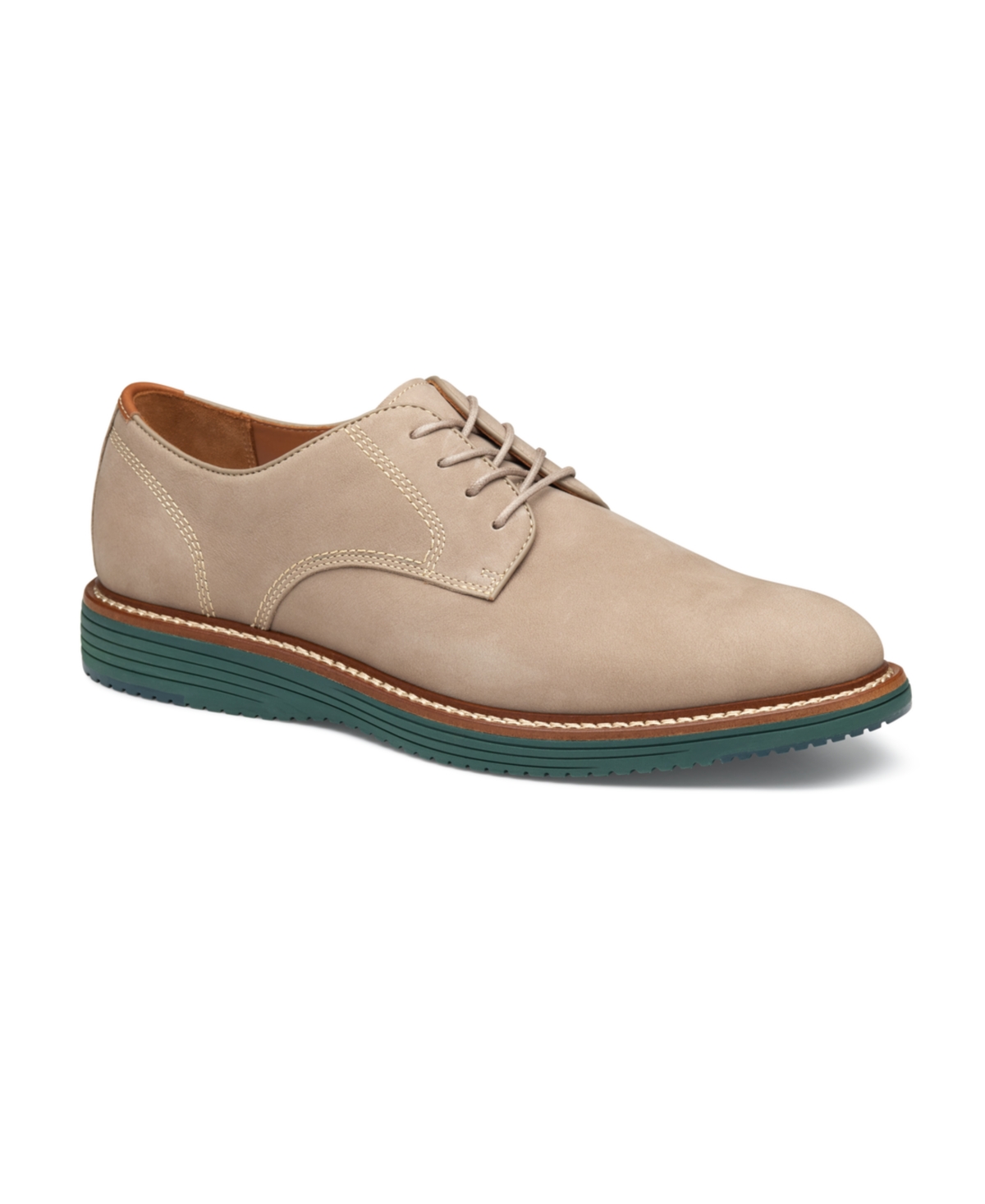 Shop Johnston & Murphy Men's Upton Plain Toe Dress Casual Lace Up Shoes In Taupe