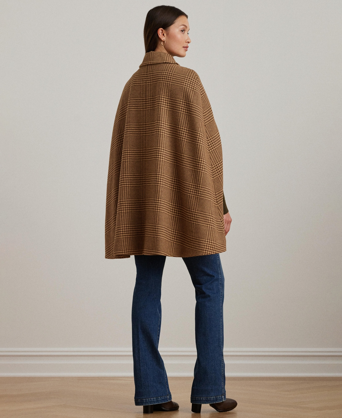 Lauren Ralph Lauren Women's Wool-Blend Cape Coat -Cognac