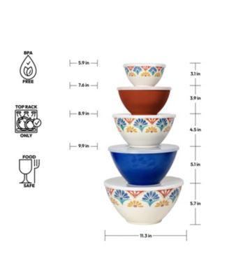 Rio Medallion Mixing Bowls with Lids, Set of 5