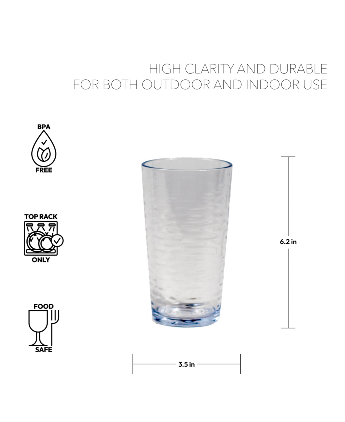 Tarhong Tritan Foundry Jumbo Drinkware Set 20.6 Oz., Set Of 6 In Clear