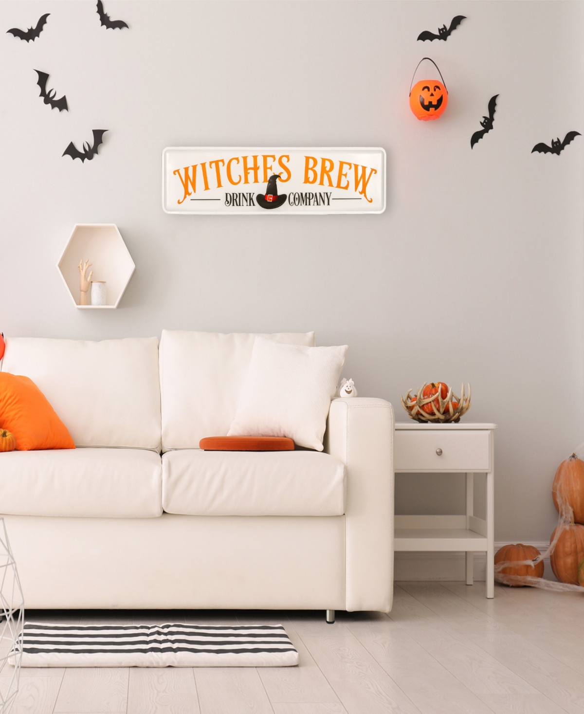 Shop National Tree Company 31" Hanging Wall Decoration, White, 'witches Brew Drink Company', Metal Construction, Halloween Coll