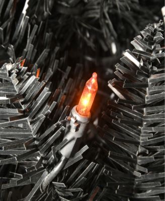 6' Pre-Lit Artificial Halloween Tree, Evergreen, LED Lights, Includes Pumpkin Base, Halloween Collection