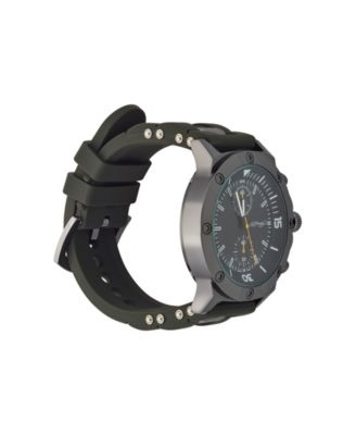 Men's Olive Silicone Strap Watch 52mm