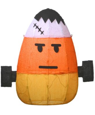 National Tree Company 24" Pre-Lit Candy Corn Frankenstein Outdoor Decoration, LED Lights, Halloween Collection